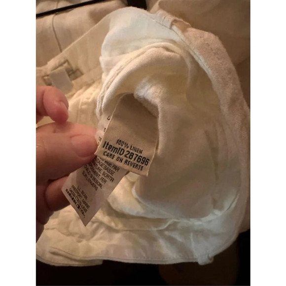 90s L.L. Bean womens 12 Gauzy Linen Baggy Palazzo Pants White Lagenlook, L.L. Be - Picture 4 of 4